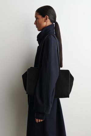 COS Women's Marais Bowling Bag - Suede in Black