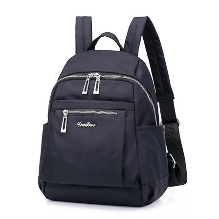 Chibao nylon ryggsekk for kvinner, personlig kamuflasje dobbelt skuldersekk Black