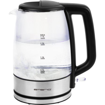 Emerio Vannkoker 1.7 liter, glass' - 'Glass og stål