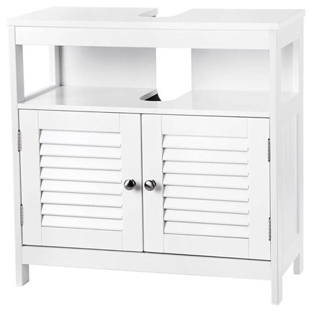 Vaskeskab med jalousidøre - Hvid