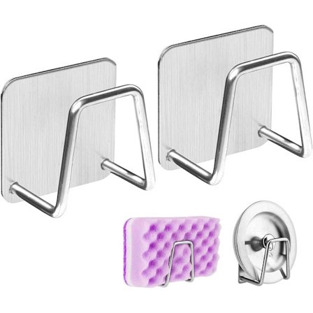 2 kpl Sienipesin pidike keittiön tiskialtaaseen, Vahva liima pieni sienipidike Ruostumaton ja vedenpitävä