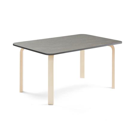 Tisch ELTON, 1200x800x590 mm, Linoleum dunkelgrau, Birke