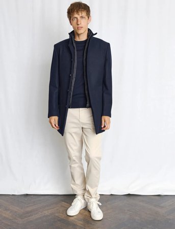 Bruun & Stengade Bs Ontario Slim Fit Coat - Navy - S