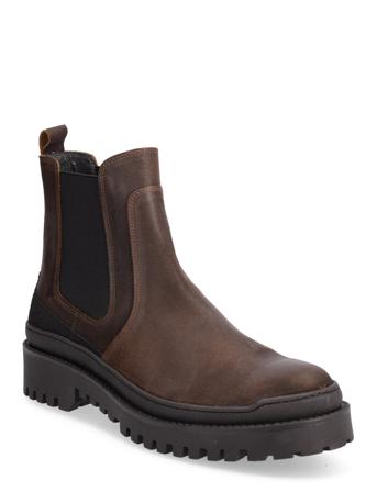 Shoes - Flat - With Lace Chelsea-saappaat Bootsit Ruskea ANGULUS
