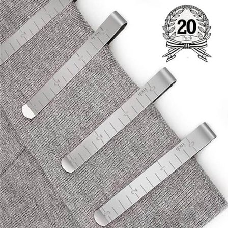 Syklemme Pakke med 20 Rustfritt Stål Faldeklips 8,5 cm Måling Quilting Lineal for Wonder Clips, Festklemning og Markering Tilbehør, Symaskiner Verktøy