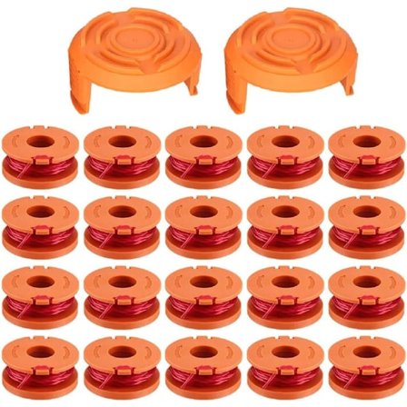 URPIZY Grästrimmerspolar, 20 spolar med 2 lock, kompatibla med Worx WA0010 WG154 WG163 WG180 WG184