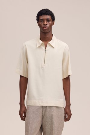 NN.07 Bruno Polo Herren Weiß Leinenmix