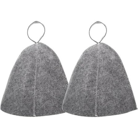 Original Ullbastuhatt for Kvinner og Menn 2-pakning 100% Naturlig Filt Bastutilbehør