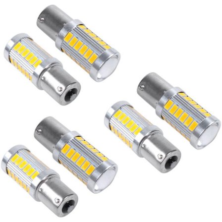 6 stk 1156Py Bau15S Py21W LED 33 Smd Bil Bakbrems Revers Signalpære Y