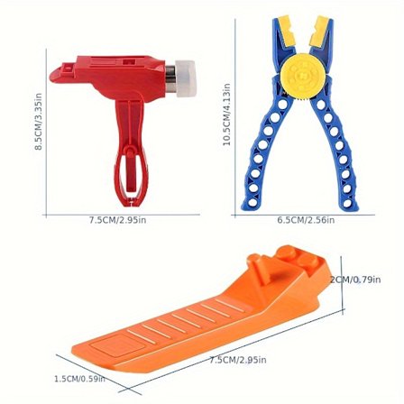3 stk. Blå Tang Blok Separator Toolkit | Multifunktionelt sæt med hammer, nemt blokmonterings- og adskillelsesværktøj, ideelt til jul, Halloween,...