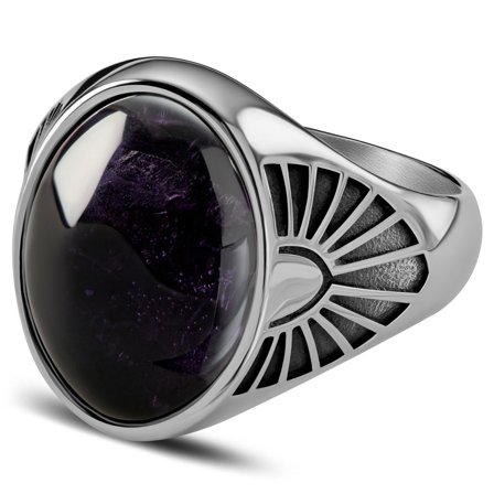 Atlantis | Amethyst Siegelring für Männer - Ringe mit Stein
