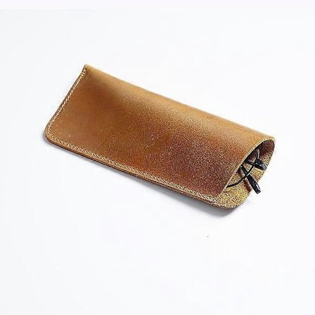 Brilleetui i skinn, 1 stk., Ekte skinn, mykt mote lesebrilleetui brilleetui for kvinner menn barn