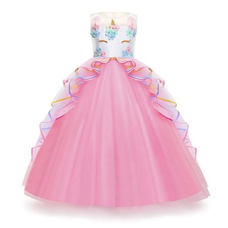 Jentekjole med enhjørning, lang skjørt, mellomstore og store barn, jentekjole