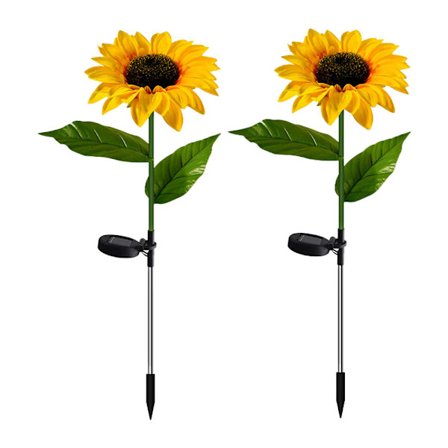 2-pack Solar Garden Stake Lights, Sunflower LED Solar Lights