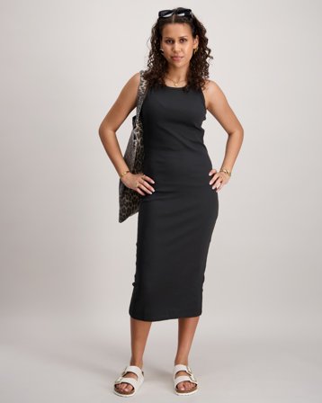 LMTD NLFHINAJA SL LONG SOLID TANK DRESS Svart Kjoler Jente - Kids Brand Store