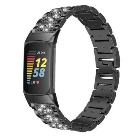 För Fitbit Charge 5 Diamond watch i rostfritt stål