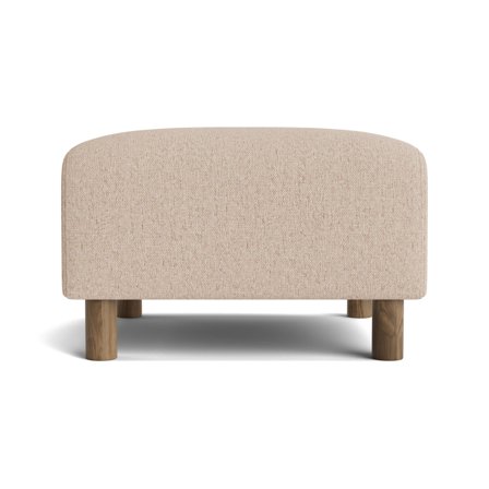 Toledo Pouf Hocker in Montreal Beige, moderne Sitzgelegenheit für das Wohnzimmer, ideal zum Beine ausruhen, mit Nozag-Federn, Größe 45cm