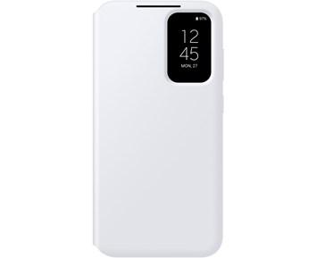 Samsung S23FE Smart View Wallet Case White - Omslutande fodral med aviseringsfönster till Galaxy S23 FE - Skal till Samsung
