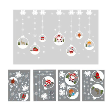 Jule Vindue Glas Dekoration Stickers Glædelig Jul Aftagelig Dress Up DIY Væg Stickers Dekaler