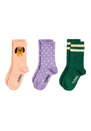 Mini Rodini Doggie 3-pack socks Accessoarer Unisex Flerfärgad 28/31