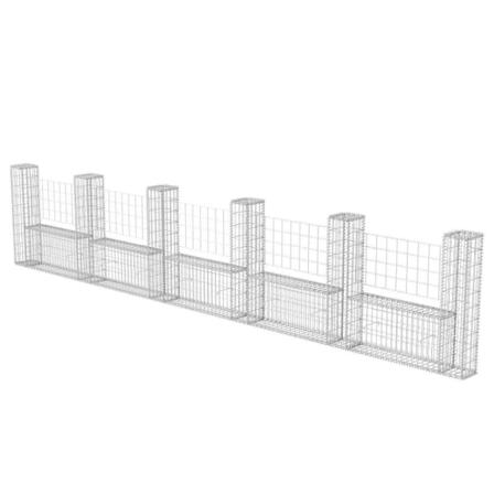 Vidaxl Gabionkorg U-formad Galvaniserat Stål 570x20x100 Cm Silver