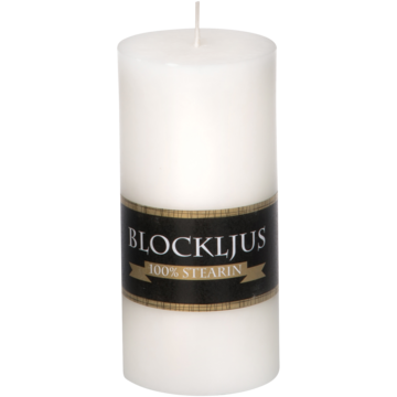 KUBBELYS HVIT 15X7CM STEARIN