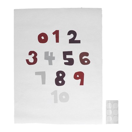 Pedagogisk tallplakat 0 til 10 dobbeltsidig klistremerke veggmaleri for barn læring hjemmedekorasjon