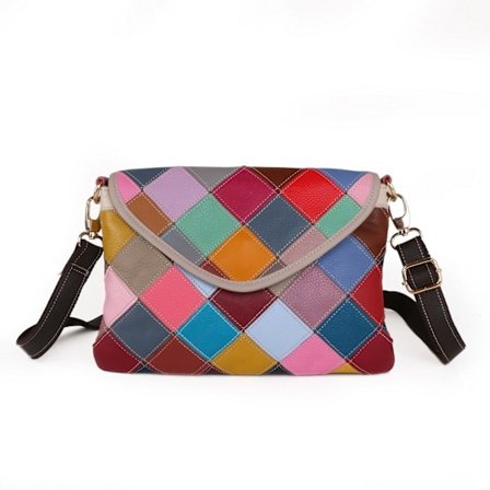 Axelremsväska i läder, handväska, crossbody-väska, vintage fårskinn