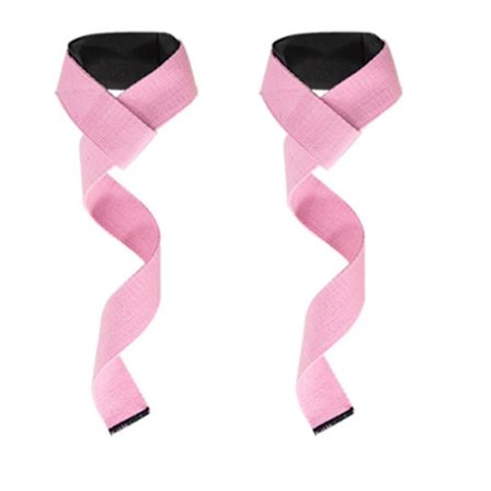Fitness løftestropper - , justeringsøje, nylon, forstærkede sømme, skridsikker støtte (pink)