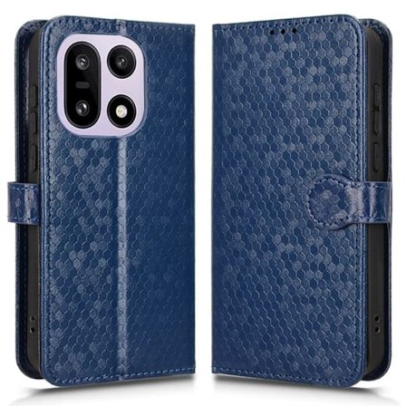 OnePlus 15 5G Konstläder Plånboksfodral Dot Pattern Imprint - Blå