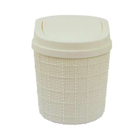 Bordavfallsbeholder med svinglokk - 85 g - Kompakt design - Til baderom - Hvit - 11,5 x 16 cm