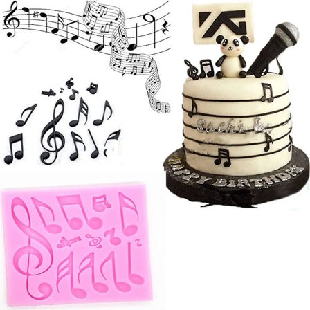 Stor Musiknote Fondant Silikonform Sukkerkunst Skærer