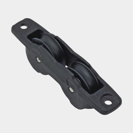 Bozzello doppio Seldén BBB 30, montato attraverso il ponte, cuscinetti a sfere, adatto per cime Ø4 - 8 mm