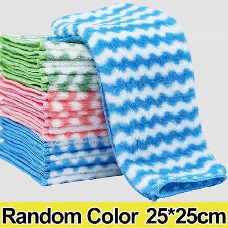 Mikrofiber Rengöringsduk Sammet Tjocknade Disktrasor Högabsorberande Skurande Köksdisktrasor Hushålls Torkdukar Random colors 10pcs