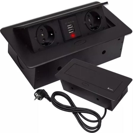 Indbygget stikdåse med USB / Bordstik - Dubbel_jar