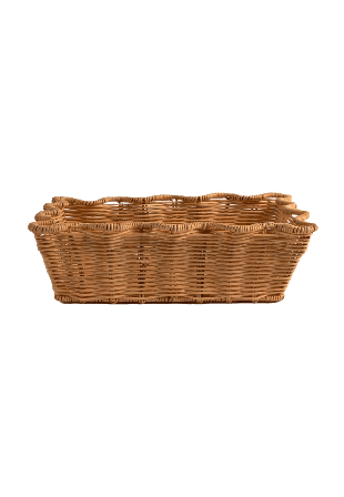 Pick A Poppy Scallop Rottingkorg - 20x30 Cm Förvaring Beige 20x30x9