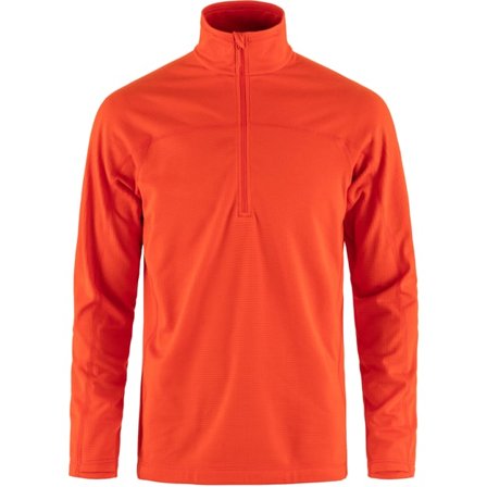 Fjällräven Herr's Abisko Lite Fleece Half Zip in Flame Orange | Size: XL, Polyester
