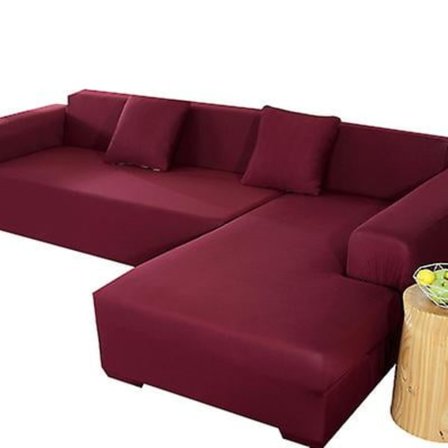 Elastisk stof all-inclusive fire sæsoner L-formet chaiselong sofa betræk