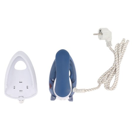 Sähköinen höyrysilitysrauta pyörivällä kahvalla, 3 lämpötila-asetusta, 220–240 V, EU-pistoke, sininen