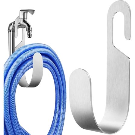 Letkunpidike | Metallihanan koukku | Kumivalettu letkunpidike | Vahva seinäkiinnitys ulkosäilytykseen | 6*9*23cm