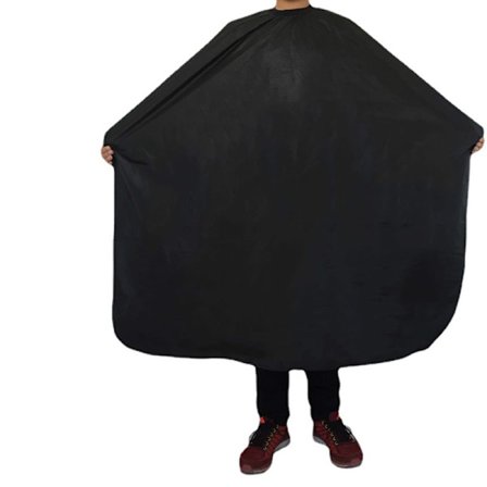 Frisörkappa (145x165cm), Svart Frisörrock Fullängd Salong Barber Capes, Plagget, för Barber Shop Hårklippning Med Skäggkam