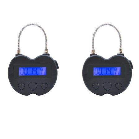 2x Smart Time Lock LCD-display Time Lock USB-laddningsbar tillfällig timerhänglås reseelektronik