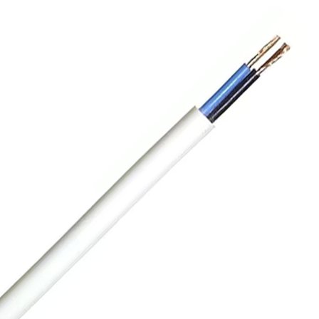 Draka Lampettledning m/jord 3G0,75mm² PMH Hvit 50m rull