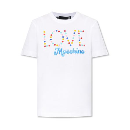 Love Moschino, Printed T-shirt Biały, Kobieta, Rozmiar: S