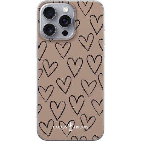 Yhteensopiva Puhelinkuori Apple Apple iPhone 16 Pro Max Cactus and Friends - Earthy Sketch Hearts