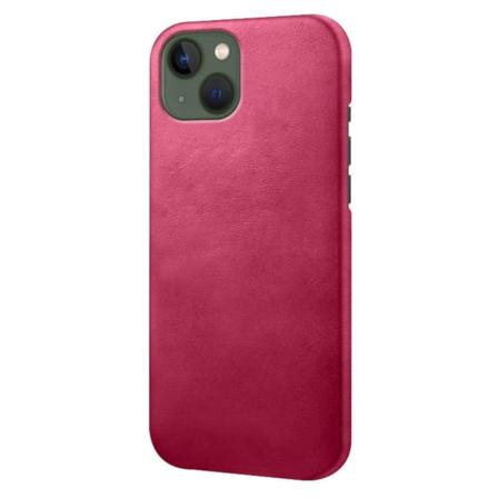 iPhone 14 6,1 tommer beskyttelsescover tekstureret vegansk læderbelagt stødsikker mobiltelefontaske - Lyserød Pink