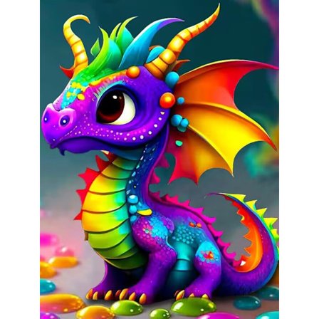 ##/Diamantmålning Kit för Vuxna - 5D Diamantkonst Kit - Färgglada Dinosaurier##/