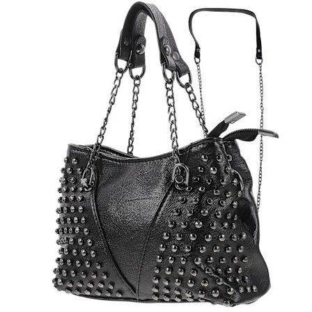 1 kpl niitti-ketjulaukku olkalaukku yksinkertainen crossbody-laukku muodikas crossbody-laukku (18,5X15CM, musta)