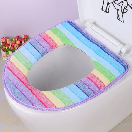 Tvätthållbara Lila Fransar Toalettlockskydd Kuddar Badrum Mjuk