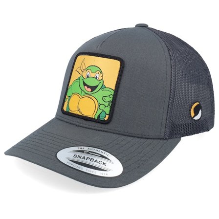 TMNT - Grå trucker Caps - Michelangelo Box Grey/Black A-Frame Trucker @ Hatstore